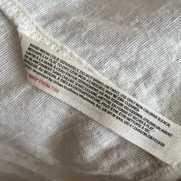 Free People Cotton Blend Wrap Shirt Top Coverup w Bell Sleeves Cream Ivory EUC - Picture 7 of 12